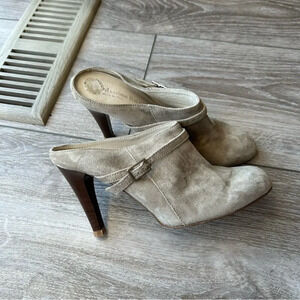 Massimo Baldi Taupe Suede Leather Mules Made in Italy
